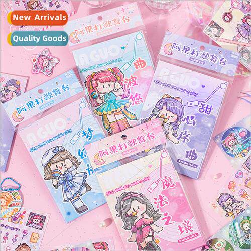 Ago hit song stage stickers combo pack cartoon girl heart di