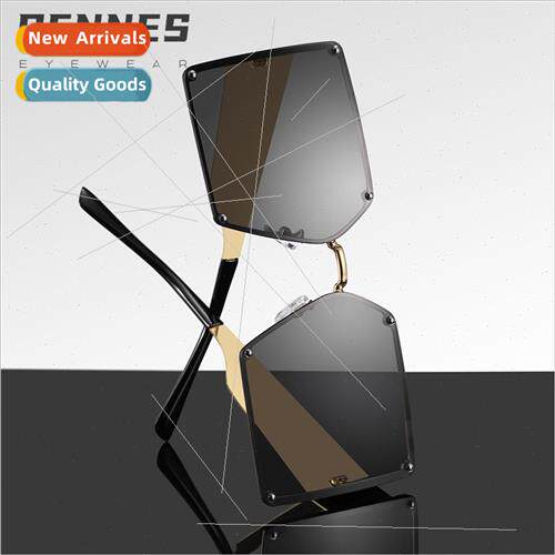 new metal large square frame rivets nd set fashion UV protec