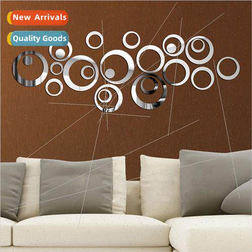 Acrylic mirror wall stickers living room bedroom circle wall