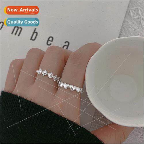 Geometric rhombus index finger ring opening Korea simple hea