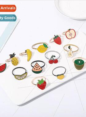 Fru Series Alloy Drip Oil Napkin Clasp Apple Enamel Napkin R