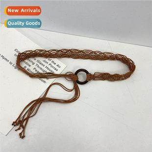 knot tie belt ins female beads phoenix handmade mple braided