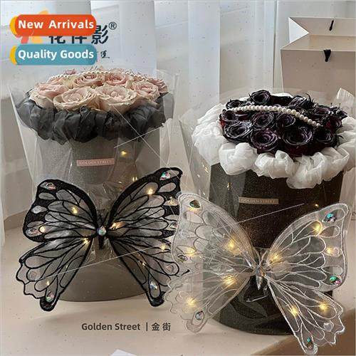 New Year luminous butterfly rose bouquet flowers gift box pa