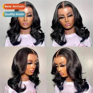 Wigs Black Short Curly Hair Middle Parted Big Wave Short Wig