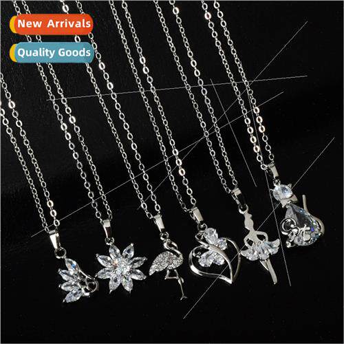 Women lver Pendant Hundreds Zirconia Various Sweater Chain N