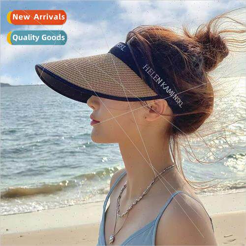Summer new vinyl uv sun hat anti-ultraviolet hair band straw