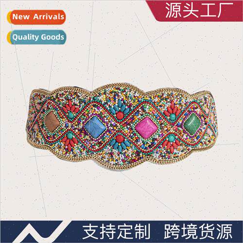 Women Bohemian Heavy Handmade Obsessed Turquoise Chain Stch