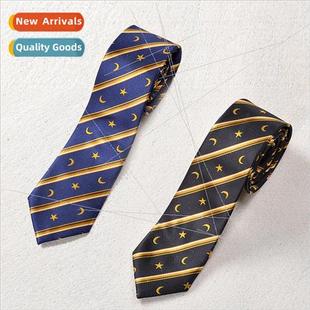 tie jacquard moon sweet stars unim embroidery Japan plaid