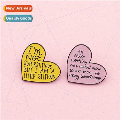 Korea new pin creative love engraved inspirational text bear
