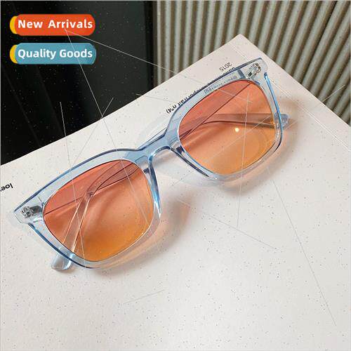2021 Korean tide  small Square Frame pink orange color men w