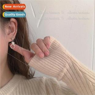 hollow silver small flower Sweet female earrings