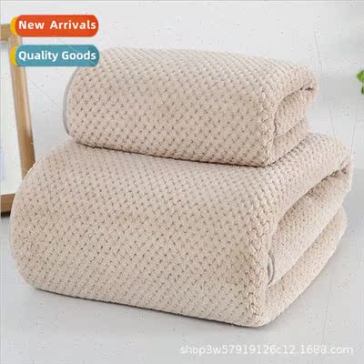 Honeycomb Towel Bath Towel Set Coral Velvet Soft Absorbent W