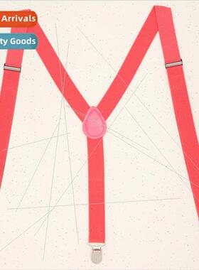 Fashion unisex suspenders Adjustable colourful elastic 3-cli