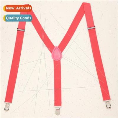 Fashion unisex suspenders Adjustable colourful elastic 3-cli