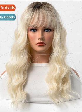 Halloween female long curly hair water ripple air bangs blea