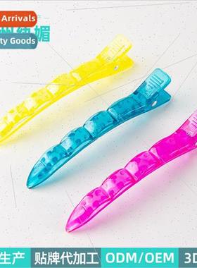 Hairdressing crystal clip transparent pointed mouth clip tra