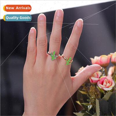 Korean fashion cactus ring female opening adjustable finger