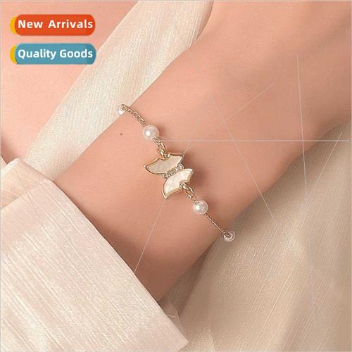 Pearl Shell Butterfly Bracelet French niche design student b