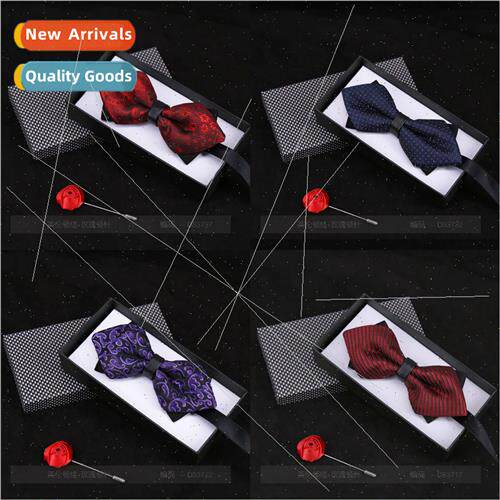 Men Bow Tie Bow Flower Casual Plaid Black Date Red Pointed S