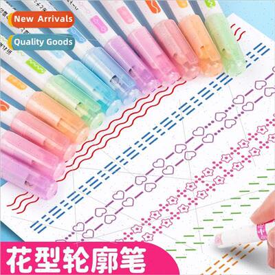 Flower outline pen DIY handbook drawing special student hand