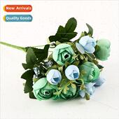 tea size buds simulation silk flowers watercolour