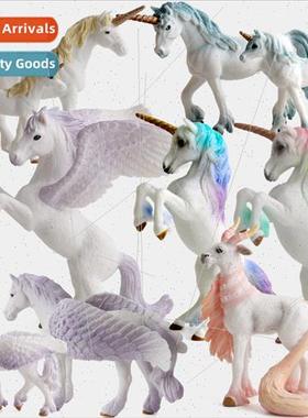 Unicorn doll toy simulation mini animal model unicorn Europe