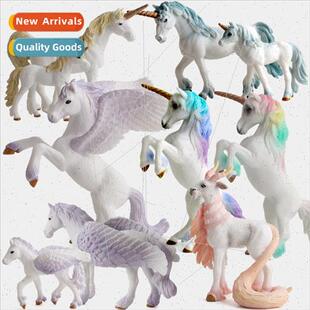 Unicorn doll toy simulation mini animal model unicorn Europe
