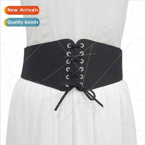 Autumn Winter Women Belt Decorative Canvas Face Stch Elastic