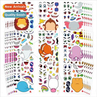 New make a face stickers children diy cartoon animals change
