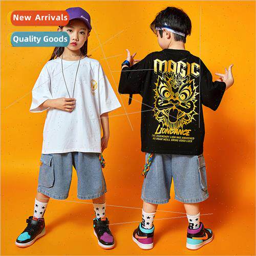 Boys Set Dance  Hip Hop Summer Loose Girls Jazz Dance Costum