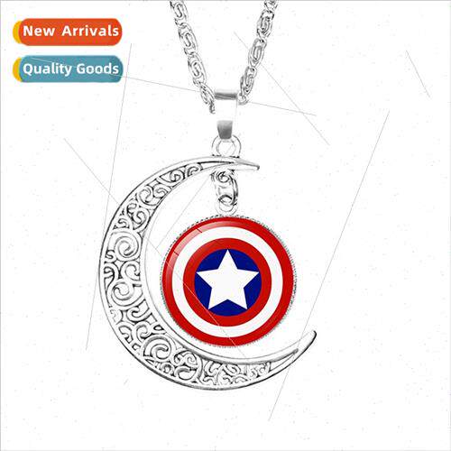 Marvel Avengers Captain America Time Gemstone Necklace Super