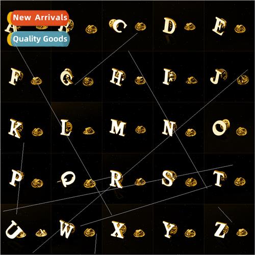 Fashion Men Jewelry 26 Letters Brooch Lapel Pin Badge