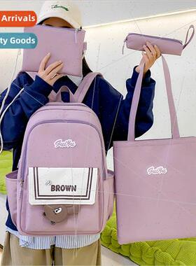 Shoulder bag new nd large-capacy students backpack multi-poc