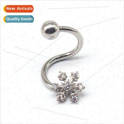 Europe Snowflake Bellybutton Ring 1.6mm Stainless Steel S Ro