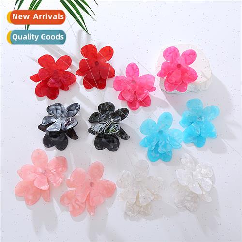 New summer acrylic girls earrings Europe flowers rustic swee