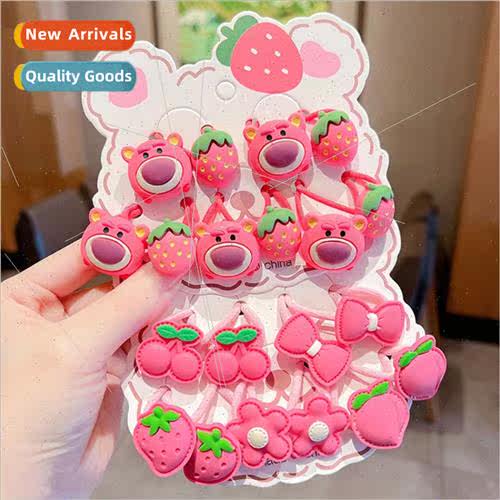 Strawberry Bear Hair Rope Children Cute Hair Tie Rubber Bttl