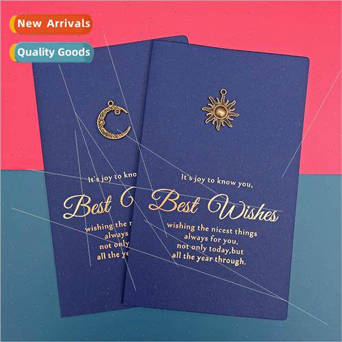 Creative Blue DIY Metal Handmade Blessing Card Christmas Tha