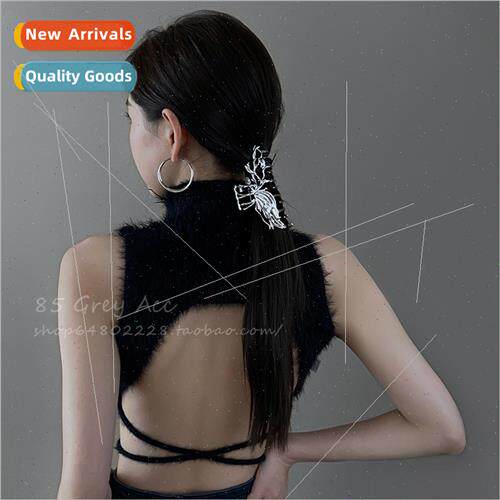 Metal quid Hair Clip Female Back Head Plate Hair Grab Clip L