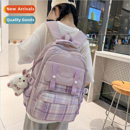 Junior school bag girls Korean lightweight load-bearing larg