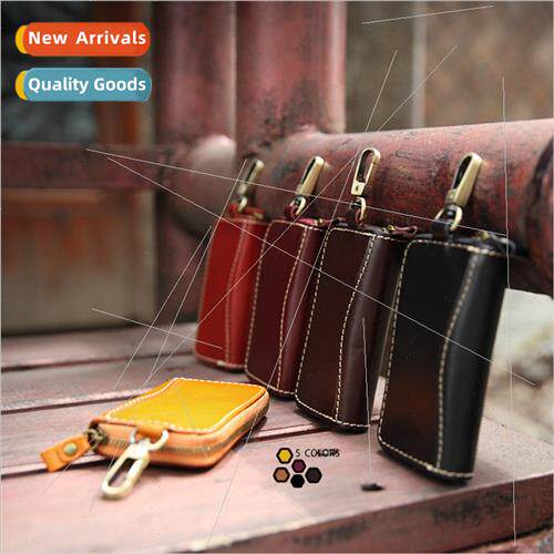 Handmade 2024 new leather car key bag 6640 men women  cowhid