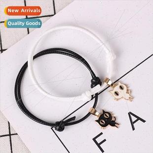 whe cat braided Korean couple black bracelet girlfri fashion