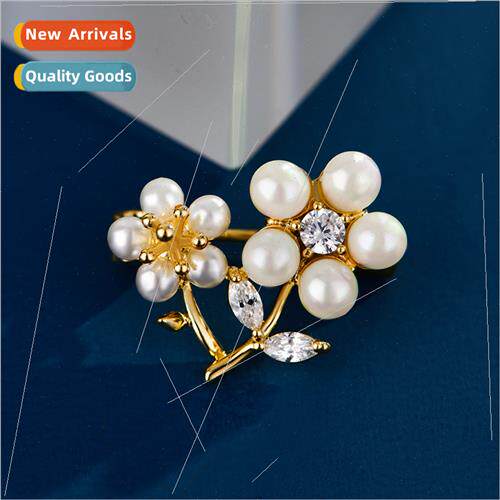 mple Whe Elegant Plum Flower Micro Zirconia Copper Gold-Plat
