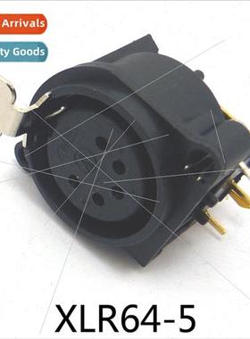90 degree plug plate DIP XLR female chassis connector 5 hole
