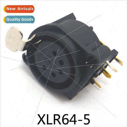 90 degree plug plate DIP XLR female chassis connector 5 hole