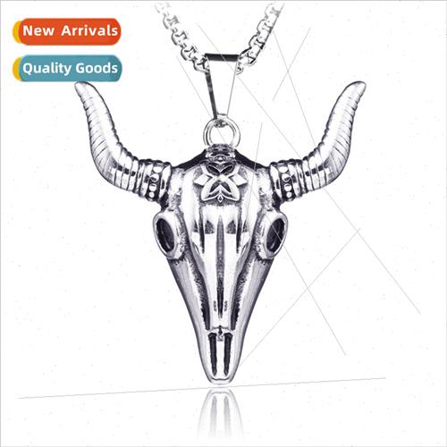 Excellent hip-hop set tide men cattle bone necklace retro st