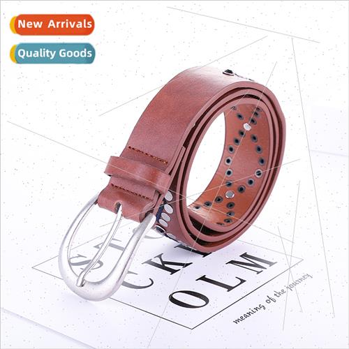 2020 new embroidery l metal pu drill fashion casual alloy bu