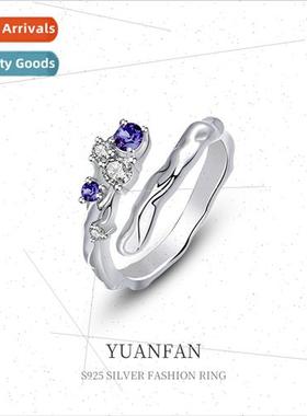 925 silver niche ring women ins zirconia irregular opening i