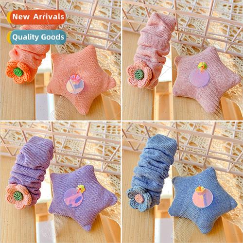 New Korean children hair clips fall winter cloth star hair c