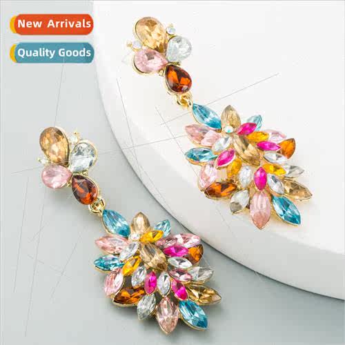 2021 Europe ins new fashion earrings alloy flower-shaped sup
