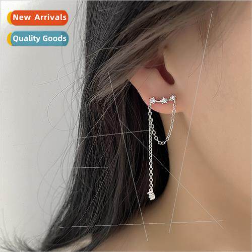 2023  earrings female long tassel earrings niche zirconia st